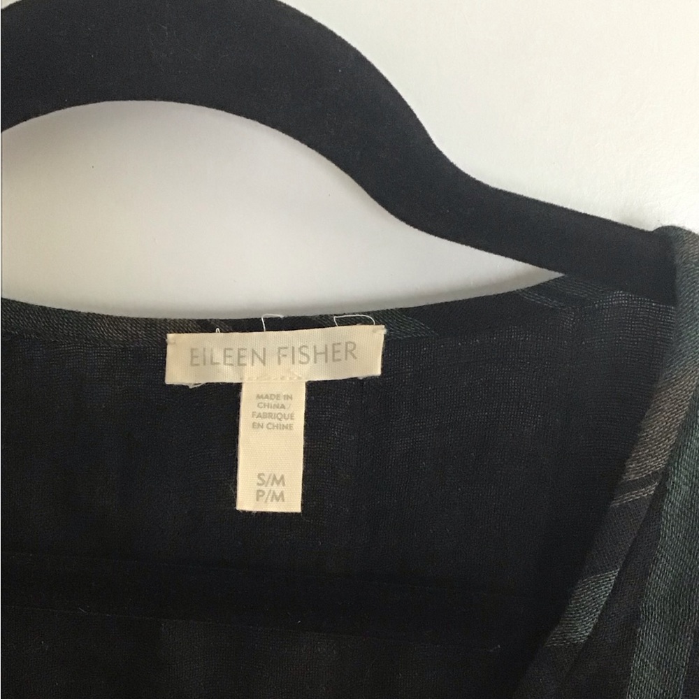 Eileen Fisher‎ Organic Gauze Cotton Poncho One Size Pinstriped - Picture 2 of 4
